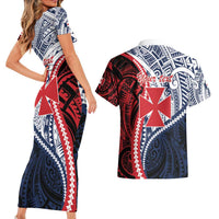 Kingdom of Uvea 1860-1886 Personalized Couples Matching Short Sleeve Bodycon Dress and Hawaiian Shirt Wallis and Futuna Polynesian Tribal Pattern LT9 - Polynesian Pride