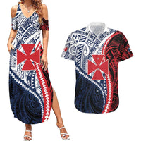 Kingdom of Uvea 1860-1886 Personalized Couples Matching Summer Maxi Dress and Hawaiian Shirt Wallis and Futuna Polynesian Tribal Pattern LT9 Red - Polynesian Pride