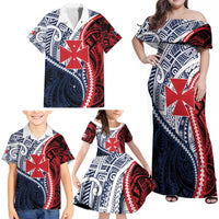 Kingdom of Uvea 1860-1886 Personalized Family Matching Off Shoulder Maxi Dress and Hawaiian Shirt Wallis and Futuna Polynesian Tribal Pattern LT9 - Polynesian Pride