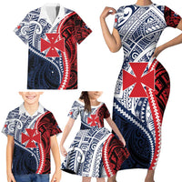 Kingdom of Uvea 1860-1886 Personalized Family Matching Short Sleeve Bodycon Dress and Hawaiian Shirt Wallis and Futuna Polynesian Tribal Pattern LT9 - Polynesian Pride