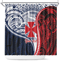 Kingdom of Uvea 1860-1886 Personalized Shower Curtain Wallis and Futuna Polynesian Tribal Pattern LT9 Red - Polynesian Pride
