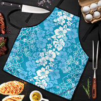 Hawaiian Lei Day Apron Blue Hibiscus Flowers Lei Art - Polynesian Pride
