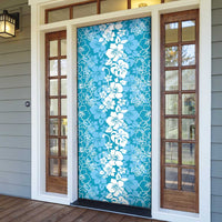 Hawaiian Lei Day Door Cover Blue Hibiscus Flowers Lei Art LT9 - Polynesian Pride