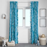 Hawaiian Lei Day Window Curtain Blue Hibiscus Flowers Lei Art LT9 - Polynesian Pride