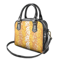 Hawaiian Lei Day Shoulder Handbag Gold Hibiscus Flowers Lei Art