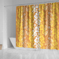 Hawaiian Lei Day Shower Curtain Gold Hibiscus Flowers Lei Art LT9 - Polynesian Pride