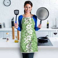 Hawaiian Lei Day Apron Green Hibiscus Flowers Lei Art - Polynesian Pride