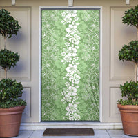 Hawaiian Lei Day Door Cover Green Hibiscus Flowers Lei Art LT9 Green - Polynesian Pride