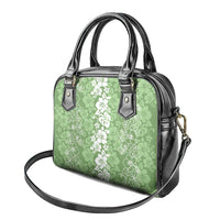 Hawaiian Lei Day Shoulder Handbag Green Hibiscus Flowers Lei Art