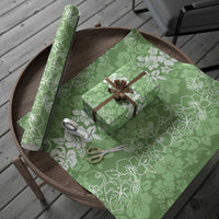 Hawaiian Lei Day Wrapping Paper Green Hibiscus Flowers Lei Art LT9 - Polynesian Pride