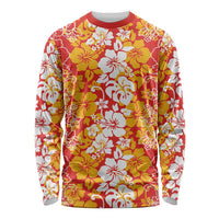 Hawaiian Lei Day Long Sleeve Shirt Red Hibiscus Flowers Lei Art LT9 Unisex Red - Polynesian Pride