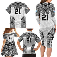 Flying Fijians Pacific Fiji Rugby Custom Family Matching Long Sleeve Bodycon Dress and Hawaiian Shirt Polynesian Pattern LT9 - Polynesian Pride