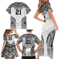 Flying Fijians Pacific Fiji Rugby Custom Family Matching Short Sleeve Bodycon Dress and Hawaiian Shirt Polynesian Pattern LT9 - Polynesian Pride