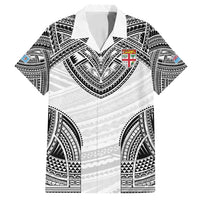 Flying Fijians Pacific Fiji Rugby Custom Family Matching Tank Maxi Dress and Hawaiian Shirt Polynesian Pattern LT9 Dad's Shirt - Short Sleeve White - Polynesian Pride