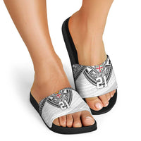 Flying Fijians Pacific Fiji Rugby Custom Slide Sandals Polynesian Pattern - Polynesian Pride