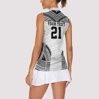 Flying Fijians Pacific Fiji Rugby Custom Women Sleeveless Polo Shirt Polynesian Pattern