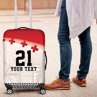 Ikale Tahi Pacific Tonga Rugby Custom Luggage Cover Tongan Ngatu with Flag Pattern