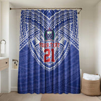 Manu Samoa Pacific Samoa Rugby Custom Bathroom Set Polynesian Pattern LT9 Shower Curtain Only Blue - Polynesian Pride