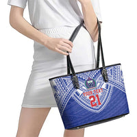 Manu Samoa Pacific Samoa Rugby Custom Leather Tote Bag Polynesian Pattern