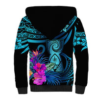 Custom Polynesian Guam Sherpa Hoodie With Latte Stone Happy Liberation Day LT9 - Polynesian Pride