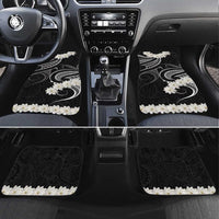 White Sunday Tokelau Gardenia Thunbergia Car Mats Fakamalo Atu Kia Te Koutou Uma LT9 Set 4pcs Black - Polynesian Pride