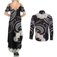 White Sunday Tokelau Gardenia Thunbergia Couples Matching Summer Maxi Dress and Long Sleeve Button Shirt Fakamalo Atu Kia Te Koutou Uma LT9 - Polynesian Pride