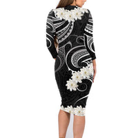 White Sunday Tokelau Gardenia Thunbergia Family Matching Long Sleeve Bodycon Dress and Hawaiian Shirt Fakamalo Atu Kia Te Koutou Uma LT9 - Polynesian Pride