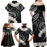 White Sunday Tokelau Gardenia Thunbergia Family Matching Off Shoulder Maxi Dress and Hawaiian Shirt Fakamalo Atu Kia Te Koutou Uma LT9 - Polynesian Pride