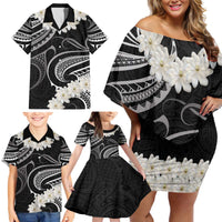 White Sunday Tokelau Gardenia Thunbergia Family Matching Off Shoulder Short Dress and Hawaiian Shirt Fakamalo Atu Kia Te Koutou Uma LT9 - Polynesian Pride
