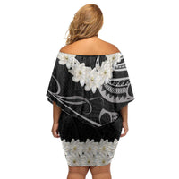White Sunday Tokelau Gardenia Thunbergia Family Matching Off Shoulder Short Dress and Hawaiian Shirt Fakamalo Atu Kia Te Koutou Uma LT9 - Polynesian Pride