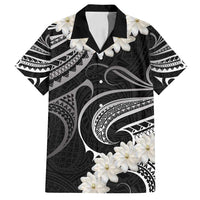 White Sunday Tokelau Gardenia Thunbergia Family Matching Summer Maxi Dress and Hawaiian Shirt Fakamalo Atu Kia Te Koutou Uma LT9 Dad's Shirt - Short Sleeve Black - Polynesian Pride