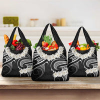 White Sunday Tokelau Gardenia Thunbergia Grocery Bag Fakamalo Atu Kia Te Koutou Uma LT9 3-pack One Size White - Polynesian Pride