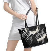 White Sunday Tokelau Gardenia Thunbergia Leather Tote Bag Fakamalo Atu Kia Te Koutou Uma LT9 - Polynesian Pride
