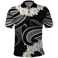 White Sunday Tokelau Gardenia Thunbergia Polo Shirt Fakamalo Atu Kia Te Koutou Uma LT9 Black - Polynesian Pride