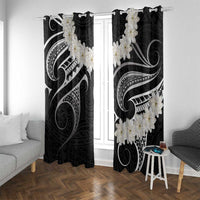 White Sunday Tokelau Gardenia Thunbergia Window Curtain Fakamalo Atu Kia Te Koutou Uma LT9 With Grommets Black - Polynesian Pride