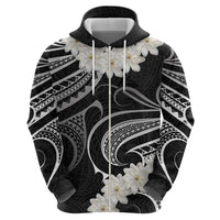 White Sunday Tokelau Gardenia Thunbergia Zip Hoodie Fakamalo Atu Kia Te Koutou Uma LT9 - Polynesian Pride