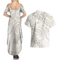 Tokelau Gardenia Thunbergia Couples Matching Summer Maxi Dress and Hawaiian Shirt Polynesian Art Vibe LT9 - Polynesian Pride