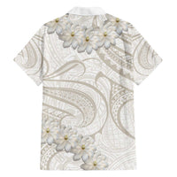 Tokelau Gardenia Thunbergia Family Matching Off The Shoulder Long Sleeve Dress and Hawaiian Shirt Polynesian Art Vibe LT9 - Polynesian Pride