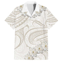 Tokelau Gardenia Thunbergia Family Matching Short Sleeve Bodycon Dress and Hawaiian Shirt Polynesian Art Vibe LT9 Dad's Shirt - Short Sleeve White - Polynesian Pride