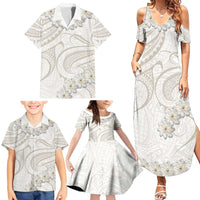 Tokelau Gardenia Thunbergia Family Matching Summer Maxi Dress and Hawaiian Shirt Polynesian Art Vibe LT9 - Polynesian Pride