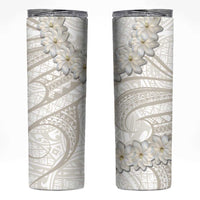 Tokelau Gardenia Thunbergia Skinny Tumbler Black Polynesian Art Vibe
