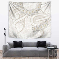 Tokelau Gardenia Thunbergia Tapestry Black Polynesian Art Vibe