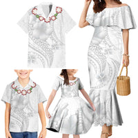Manuia le Aso Sa o Tamaiti Tonga Family Matching Mermaid Dress and Hawaiian Shirt White Sunday Heilala Lei LT9 - Polynesian Pride