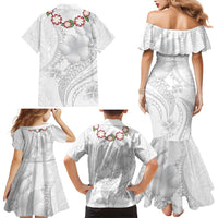 Manuia le Aso Sa o Tamaiti Tonga Family Matching Mermaid Dress and Hawaiian Shirt White Sunday Heilala Lei LT9 - Polynesian Pride