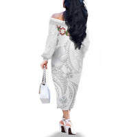 Manuia le Aso Sa o Tamaiti Tonga Family Matching Off The Shoulder Long Sleeve Dress and Hawaiian Shirt White Sunday Heilala Lei LT9 - Polynesian Pride