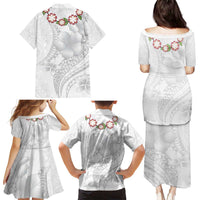 Manuia le Aso Sa o Tamaiti Tonga Family Matching Puletasi and Hawaiian Shirt White Sunday Heilala Lei LT9 - Polynesian Pride