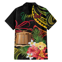 Personalised Tokelau Tropical Flowers Family Matching Off The Shoulder Long Sleeve Dress and Hawaiian Shirt Reggae Polynesian Art Vibe LT9 - Polynesian Pride