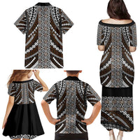 Brown Tongan Polynesian Tribal Family Matching Puletasi and Hawaiian Shirt - Polynesian Pride
