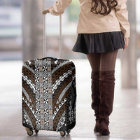 Brown Tongan Polynesian Tribal Luggage Cover - Polynesian Pride