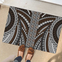 Brown Tongan Polynesian Tribal Rubber Doormat - Polynesian Pride